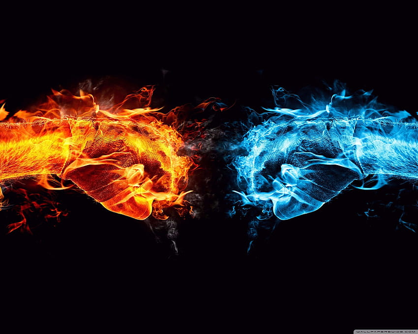 Kühler Feuer- und Wasserhintergrund, Wasserelement HD-Hintergrundbild