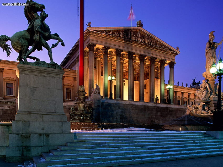 Bilinen yerler: Parlamento Binası Viyana Avusturya HD duvar kağıdı