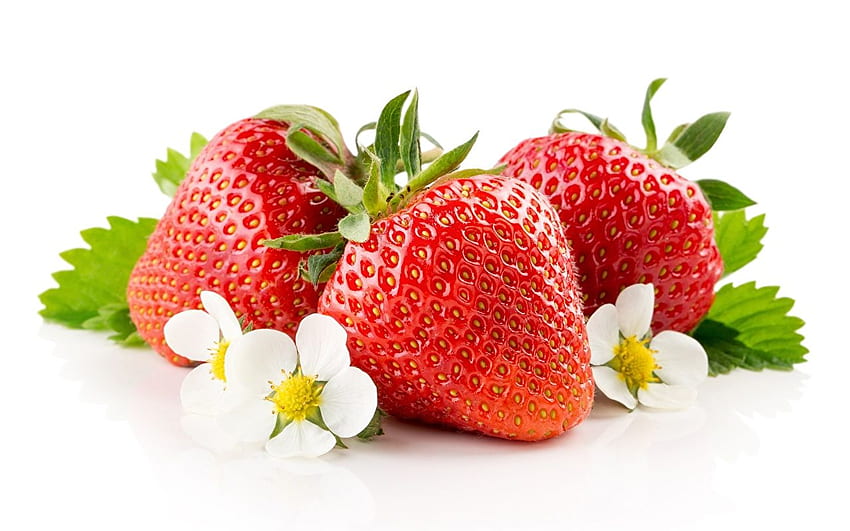 Strawberry Food Closeup White background, Strawberries HD wallpaper