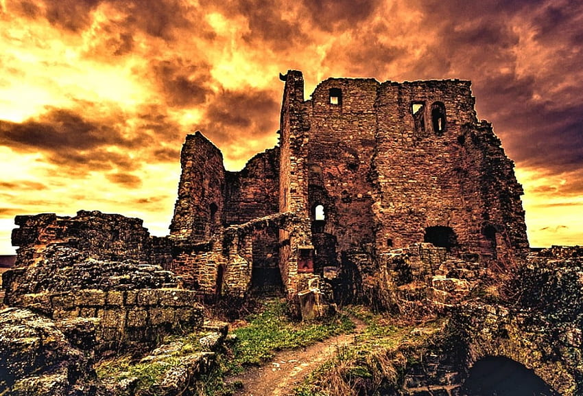 Mistyczne Ruiny, mistyczne, , Ruiny, Niebo Tapeta HD