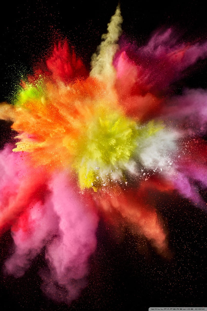 Apple Colour Explosion, Yellow Paint Explosion HD phone wallpaper