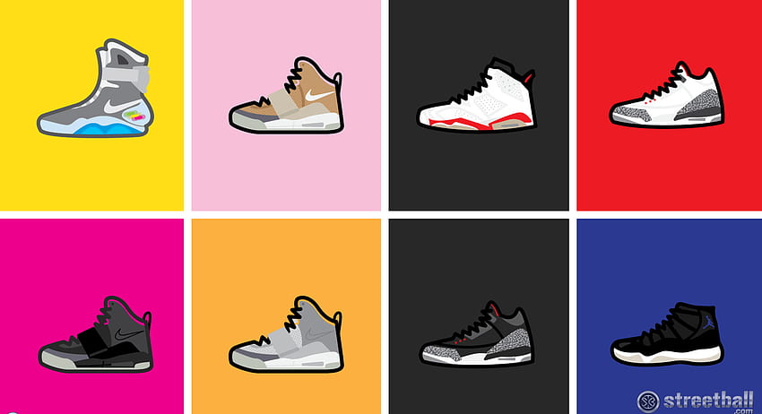 Jersey and Jordan Shoes, Cartoon Sneaker HD wallpaper | Pxfuel