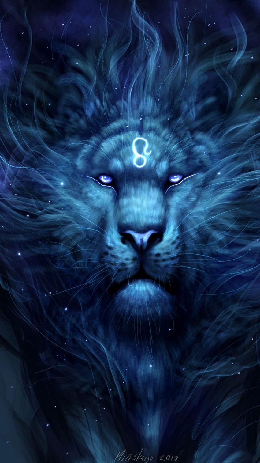 Blue Lion, Blue HD phone wallpaper