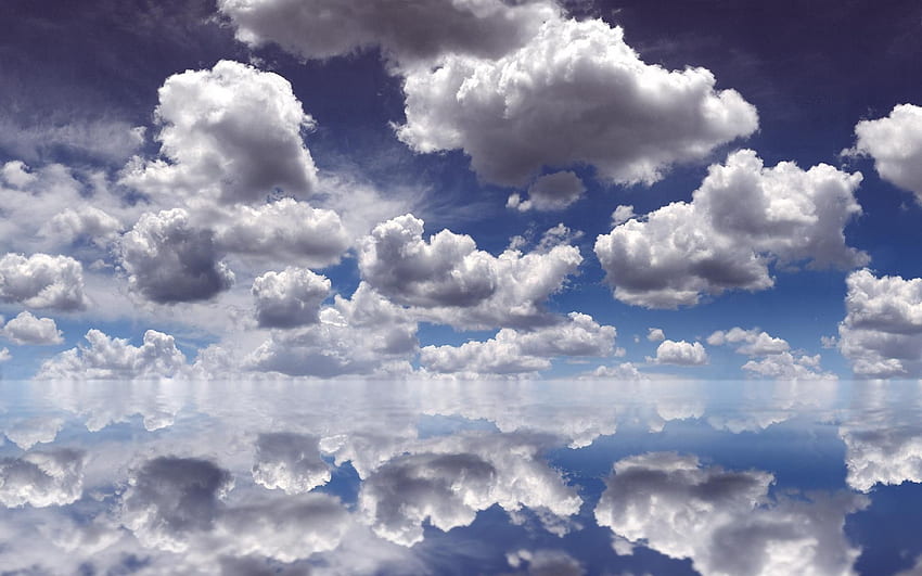 Natura, woda, niebo, chmury, odbicie Tapeta HD