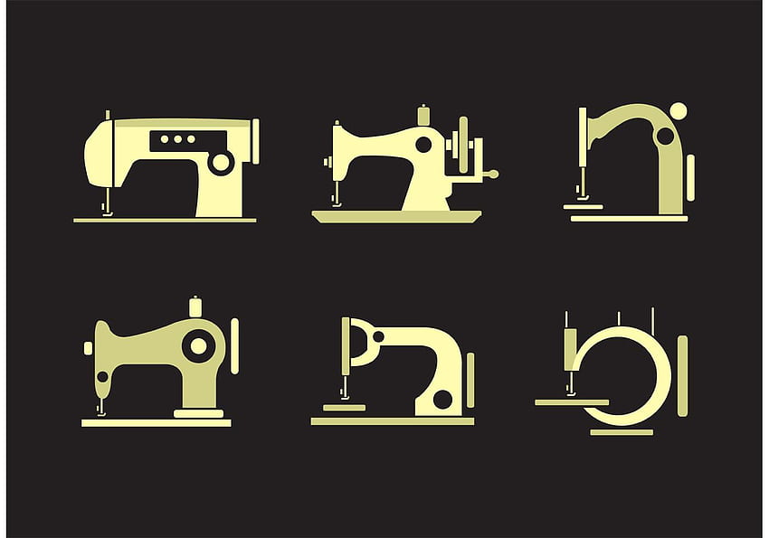 Collection of Vintage Sewing Machine Vectors - HD wallpaper