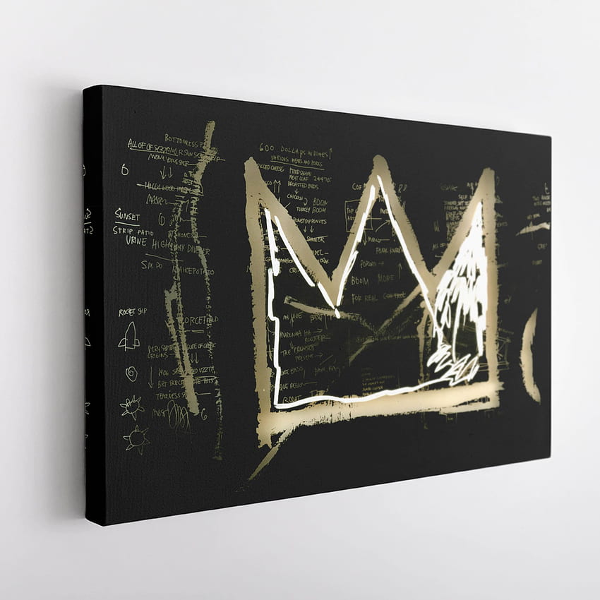 Jean Michel Basquiat Tuxedo Canvas Basquiat Crown Basquiat HD phone wallpaper