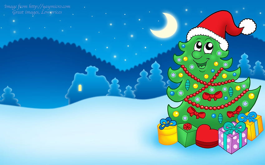 Animowane Boże Narodzenie dla, Cute Christmas Cartoon Tapeta HD