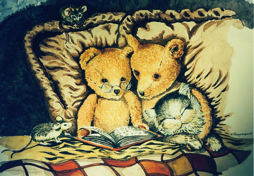 Cute Teddybear Painting!, cute, teddy, bear, painting HD wallpaper