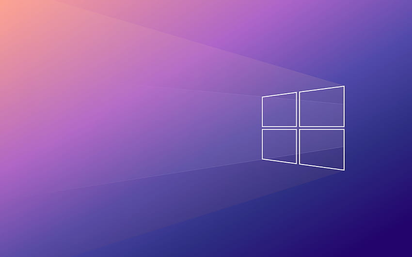 Windows 10 linear logo, , minimalism, violet backgrounds, creative, Windows 10 minimalism, OS, Windows 10 logo, Windows 10 HD wallpaper