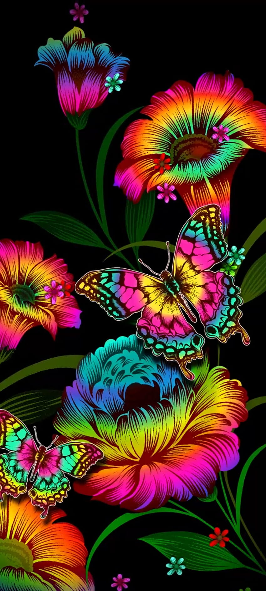 Ribbon Flowers, Beautiful, green, petal, butterfly, colorful HD phone  wallpaper | Pxfuel