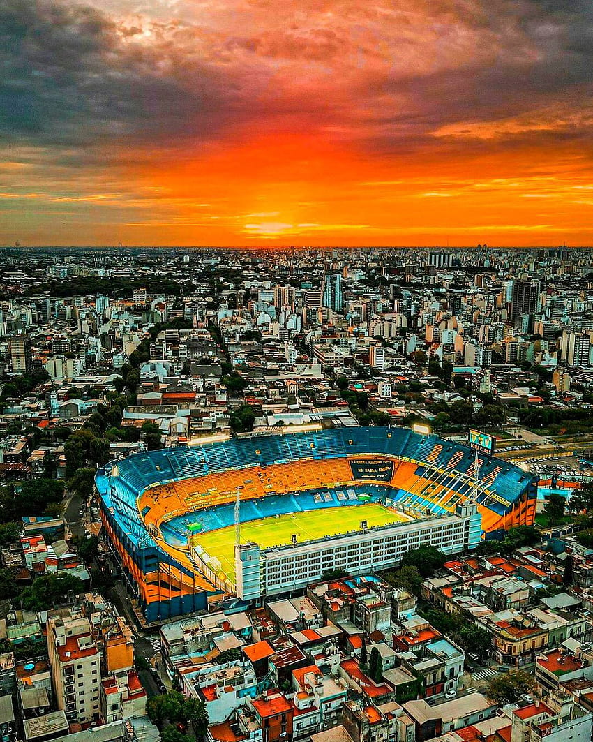 La Bombonera de Boca, awan, langit, Argentina, Boca_Juniors, stadion, sepak bola wallpaper ponsel HD