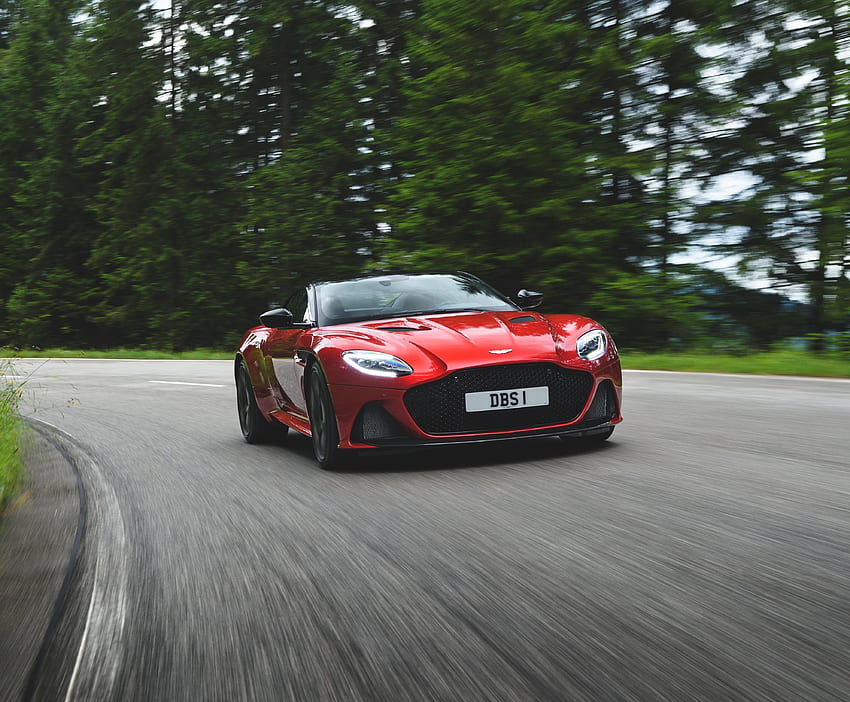 Merah, mobil sport, Aston Martin DBS Superleggera Wallpaper HD