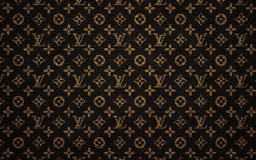 Louis Vuitton Dark Pattern Art, Louis Vuitton Gold HD wallpaper