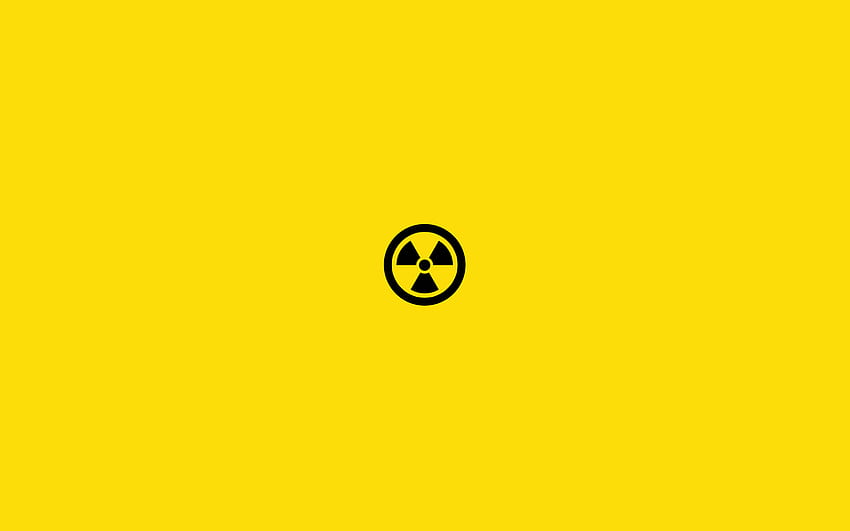 Nuclear symbol minimalist, Minimal Yellow HD wallpaper