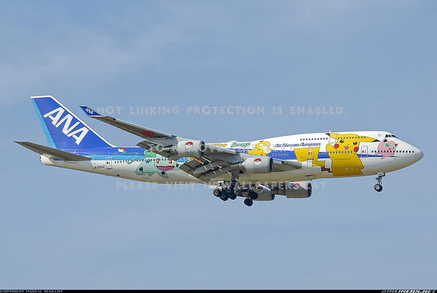 Boeing 747 komercyjny samolot pasażerski pokemon, samolot Pokemon Tapeta HD