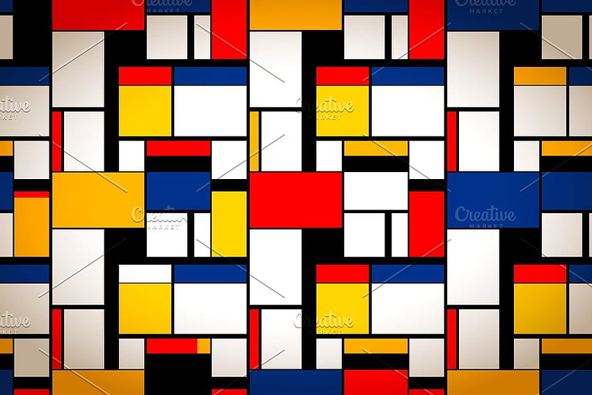Painting in Piet Mondrian's style HD wallpaper
