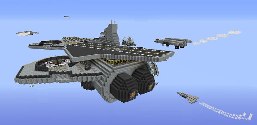Helicarrier S.H.I.E.L.D. from the Avengers (the movie) Minecraft Map HD wallpaper