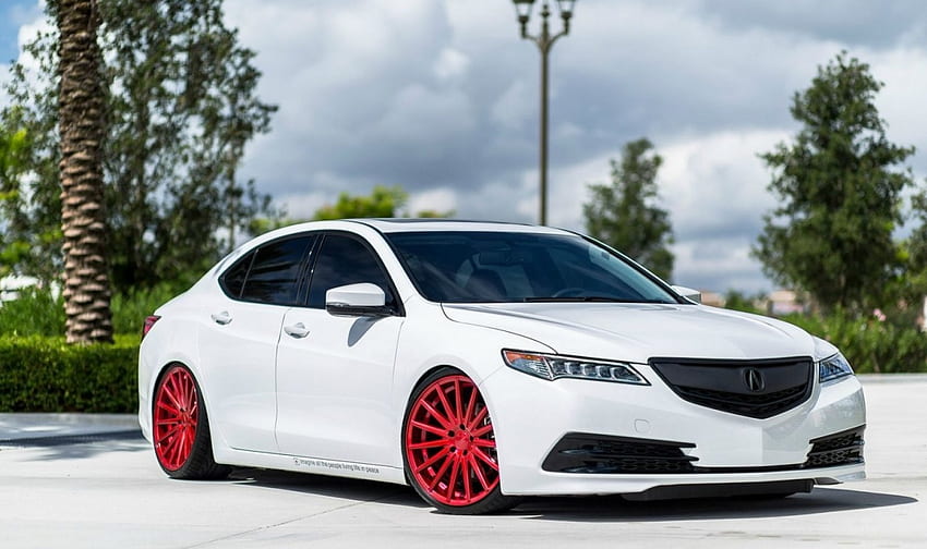 Acura-TLX, TLX, White, Red Wheels, Tint HD wallpaper