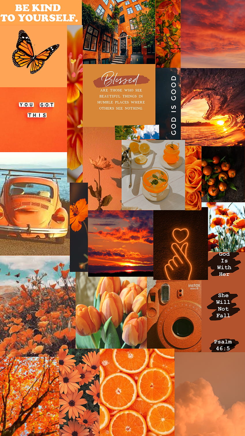 Orange Esthétique, lumineux, brillant Fond d'écran de téléphone HD