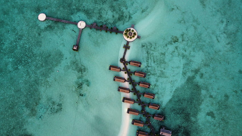 Kurort, widok z lotu ptaka, tropikalne morze Tapeta HD