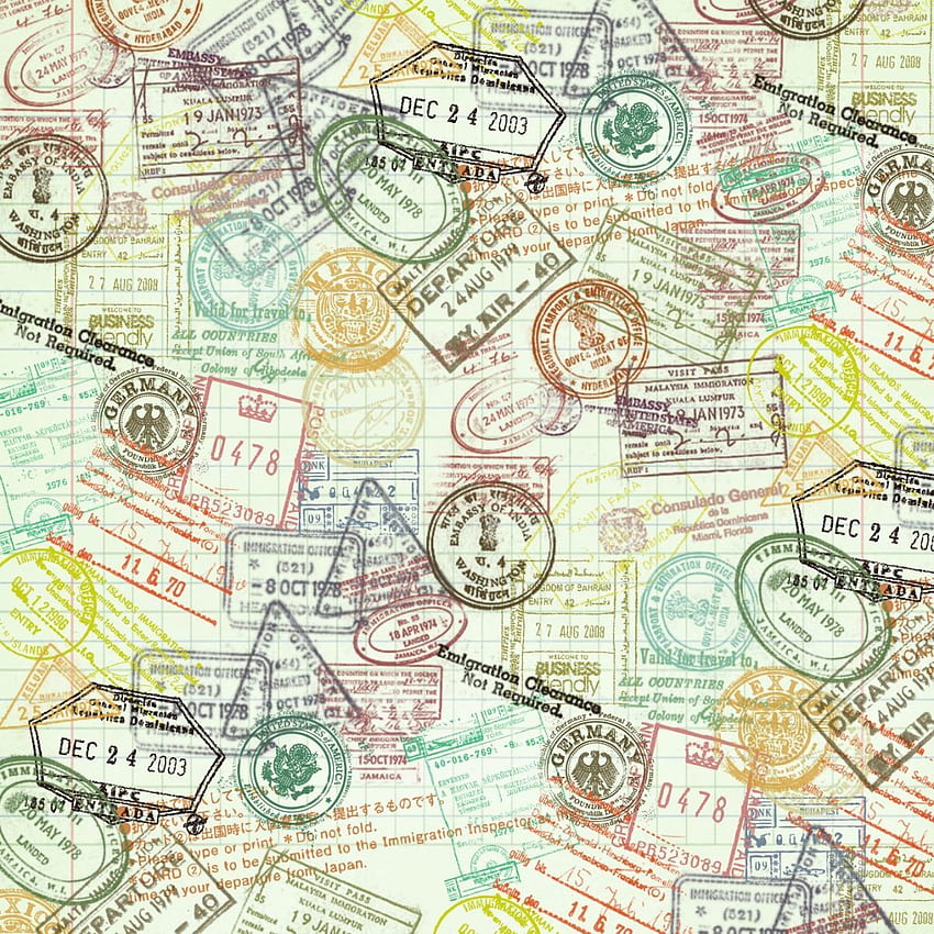 Sello de pasaporte de Marisa Lerin Sellos de activos de papel Comercial de Taiwán fondo de pantalla del teléfono