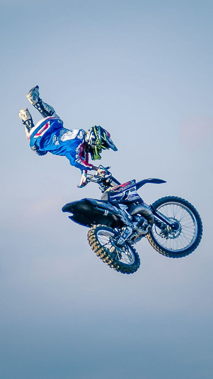 Sports Motocross (), Blue Dirt Bike HD phone wallpaper