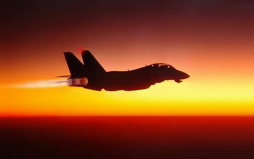 F14 tomcat sunset HD wallpaper