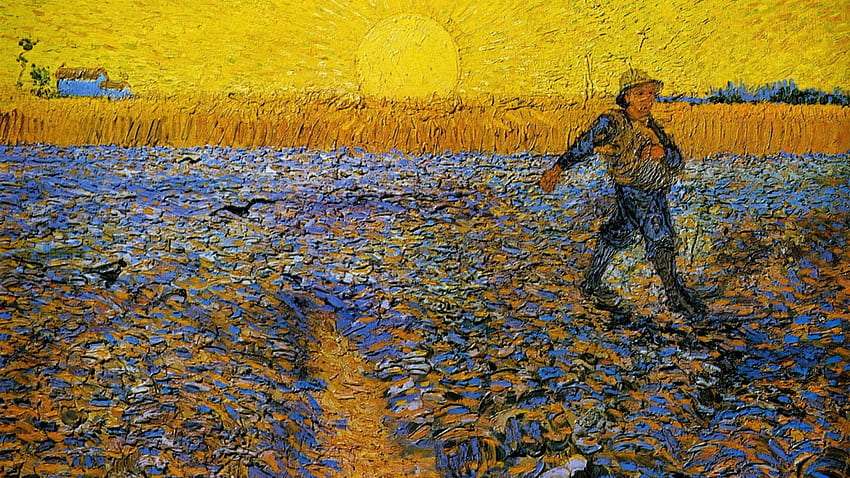 Brown And Black Floral Area Rug , Vincent Van Gogh, Sower, Painting • For You, Van Gogh Portrait HD wallpaper