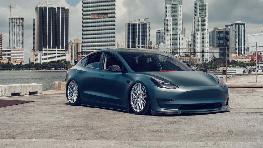 Dark, Grey, Tesla, Model, 3 Cars HD wallpaper