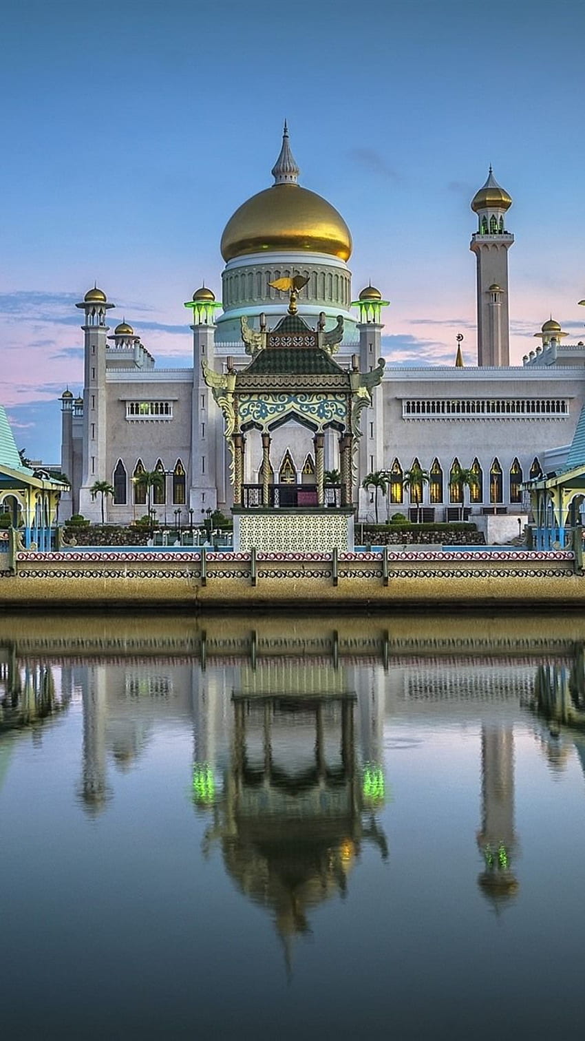 Brunei, Royal Mosque, River, Boat IPhone 8 7 6 6S , Background HD phone wallpaper