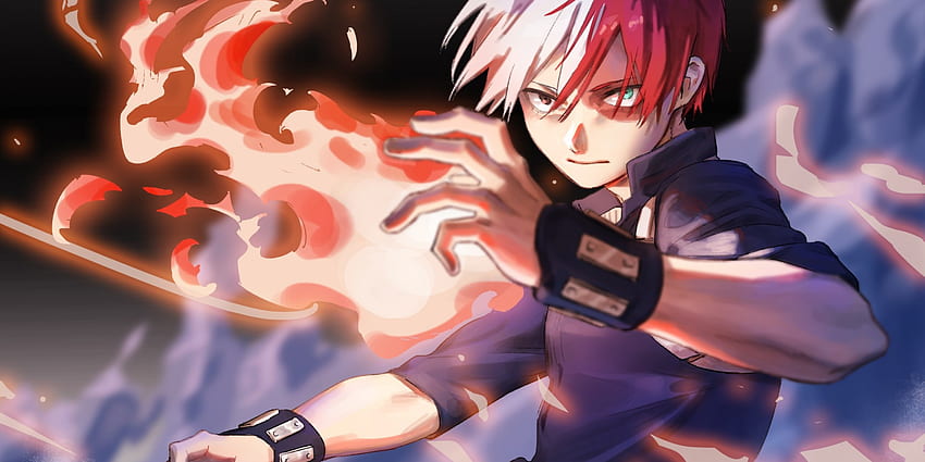 Todoroki Shouto, Boku No Hero Academia, Fire, Magic, Colorful Hair ...