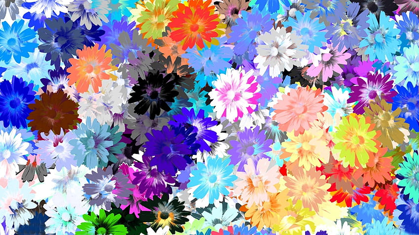 Flowers, Multicolored, Motley, Texture, Textures, , Drawing, Oil, Oily HD wallpaper