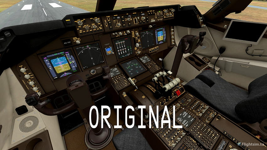 Boeing B747 8i Cockpit Black Grey With Blue Lighting Microsoft Flight Simulator HD wallpaper