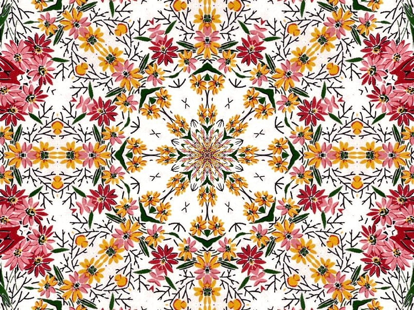 Kaleidoscope of Multi-Colored Daisies, colors, kaleidocsope, daisies, flower HD wallpaper