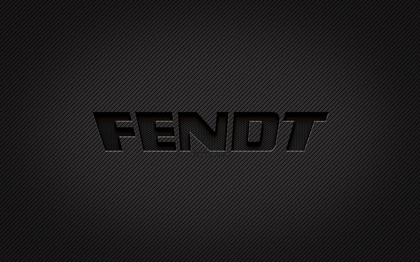 Карбоново лого на Fendt, , гръндж изкуство, карбонов фон, творчески, черно лого на Fendt, марки, лого на Fendt, Fendt HD тапет