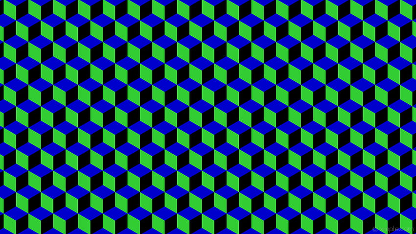 blue 3d cubes green black medium blue lime green HD wallpaper