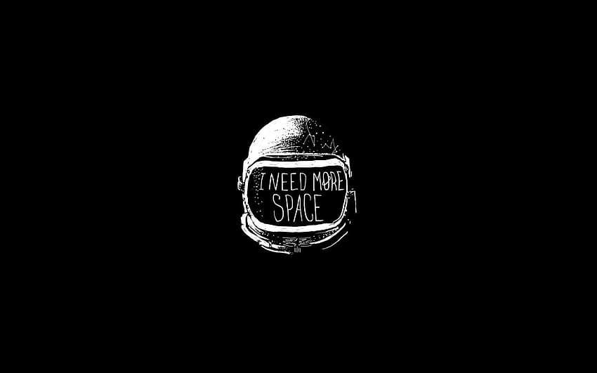 I need more space illustration, Astronaut Black and White HD wallpaper