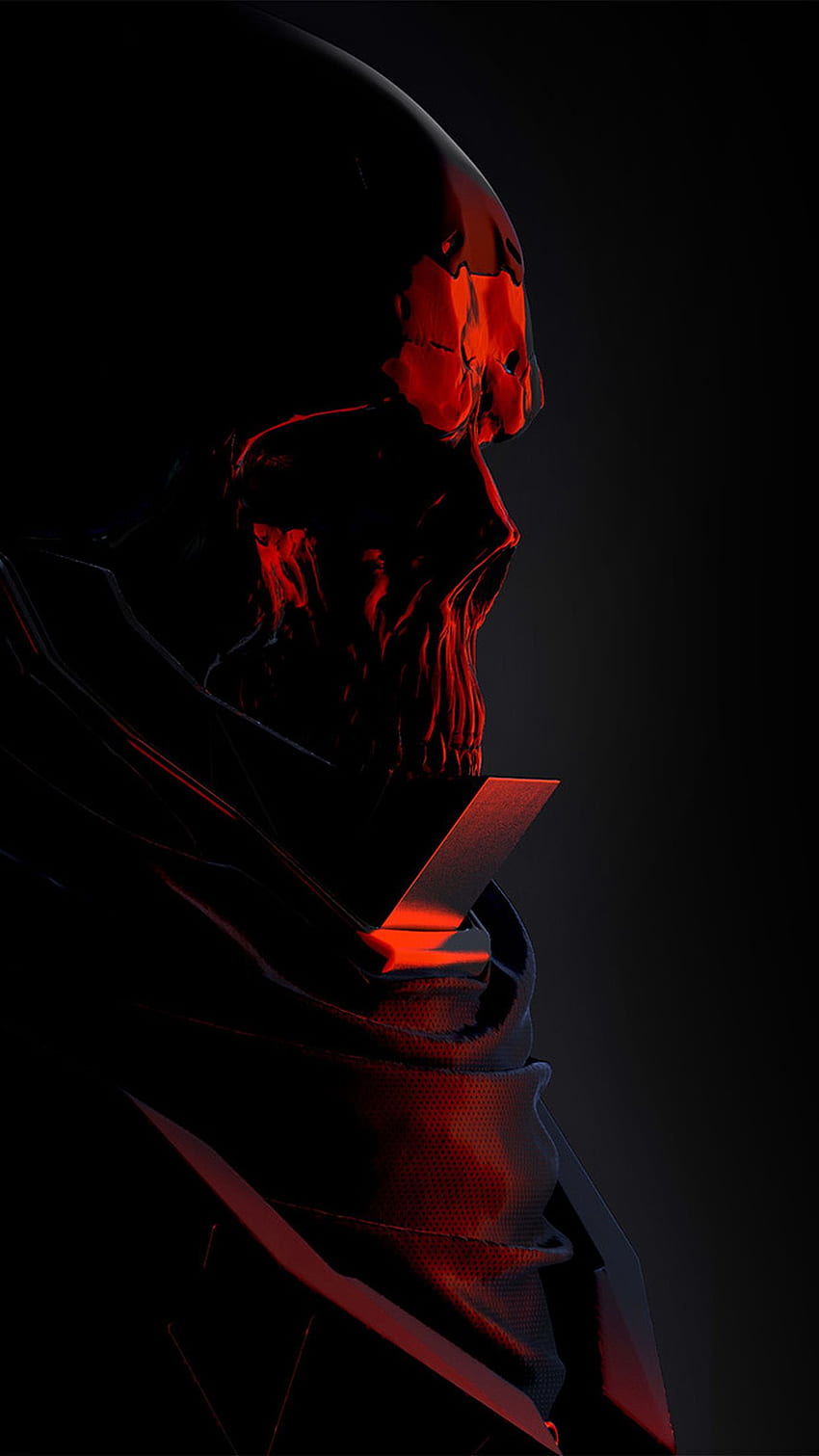 Mario Stabile Weird Red Dark Illustration Art Skull, Skulls HD phone wallpaper