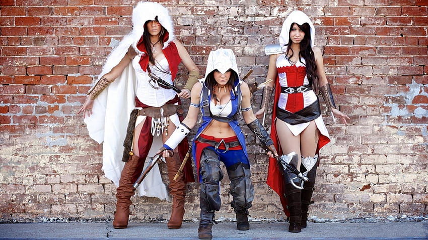 Assassins Creed cosplay, brunette, cosplay, Assassins Creed, girl HD wallpaper