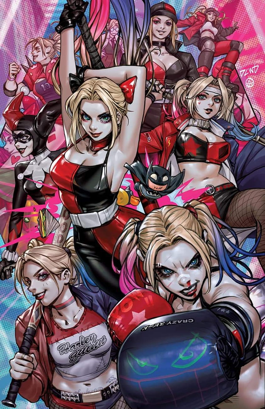 Harley Quinn, arte, boca Papel de parede de celular HD