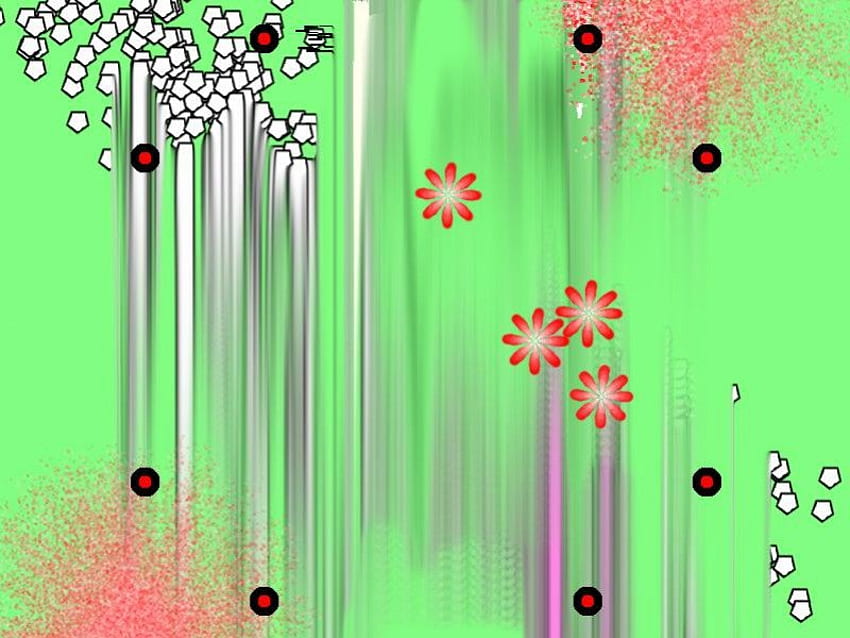 margaritas, verde, abstracto, primavera fondo de pantalla