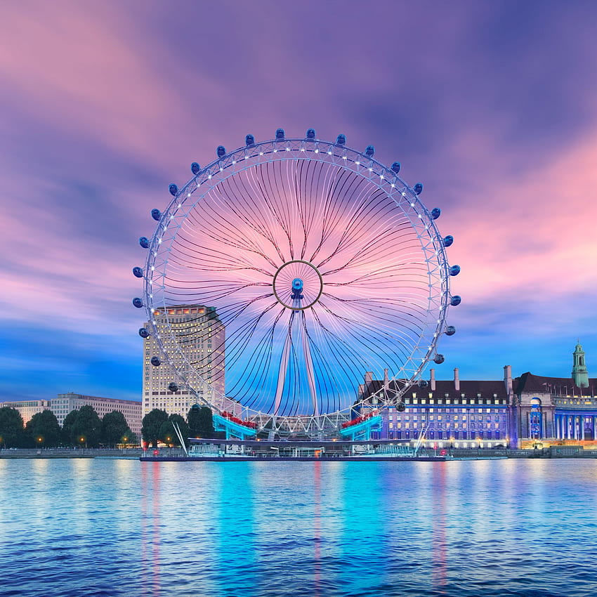 Wochenenden: Atemberaubende „London Eye“-Wand für iPhone, iPad und iPod touch!, Pink London HD-Handy-Hintergrundbild