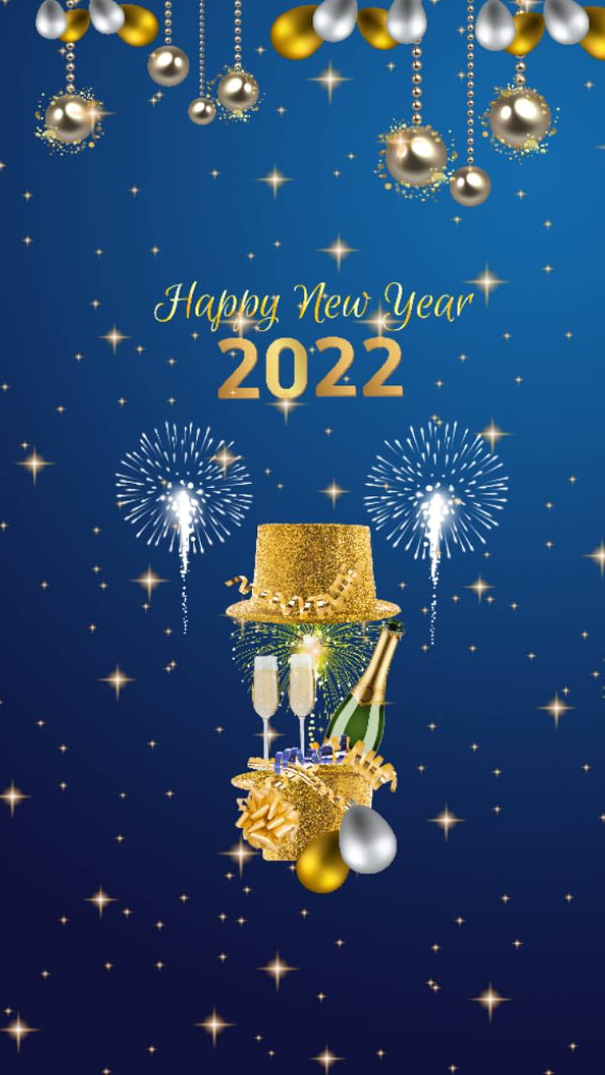 Happy New Year 2022, New year, gold HD phone wallpaper