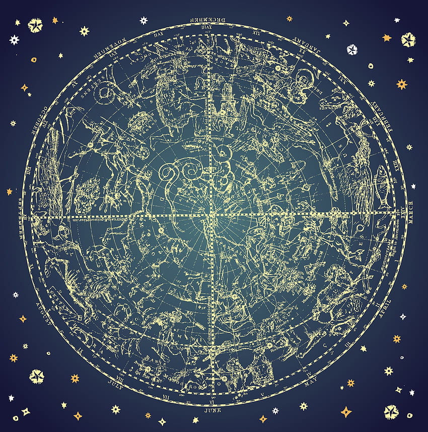 Largue tudo e procure seu mapa astral astrológico. Constelações do zodíaco, Constelações, Arte astrológica, Círculo do zodíaco Papel de parede de celular HD