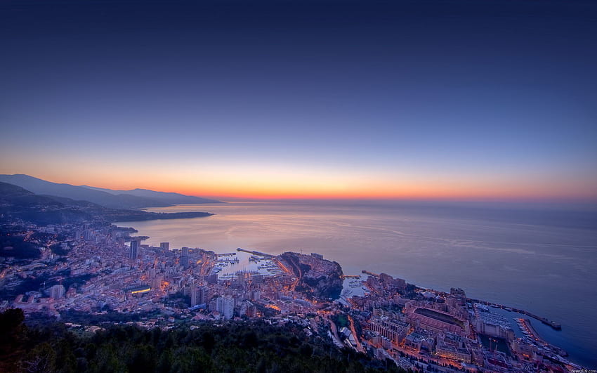 Städte, Dämmerung, Morgendämmerung, Abenddämmerung, Monaco, Fürstentum Monaco HD-Hintergrundbild