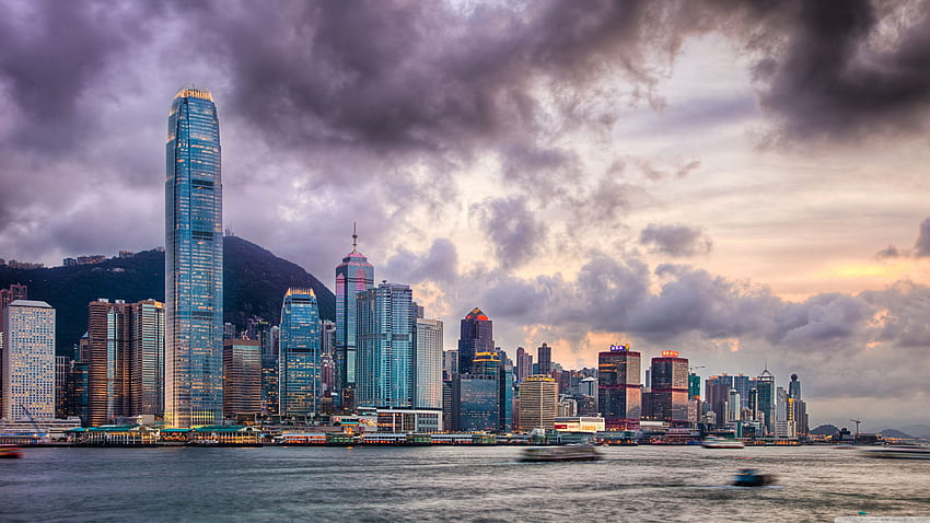 Hong Kong, Pemandangan Malam Hong Kong Wallpaper HD