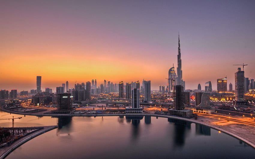 Dubai downtown Wide × Dubai Skyline. HD wallpaper