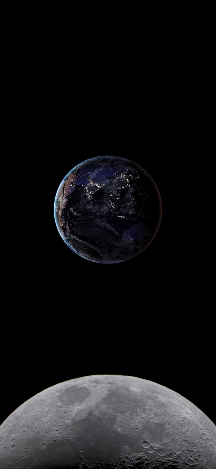 Ziemia z Księżyca dla Oppo A5 Android Mobile, Earth AMOLED Tapeta na telefon HD