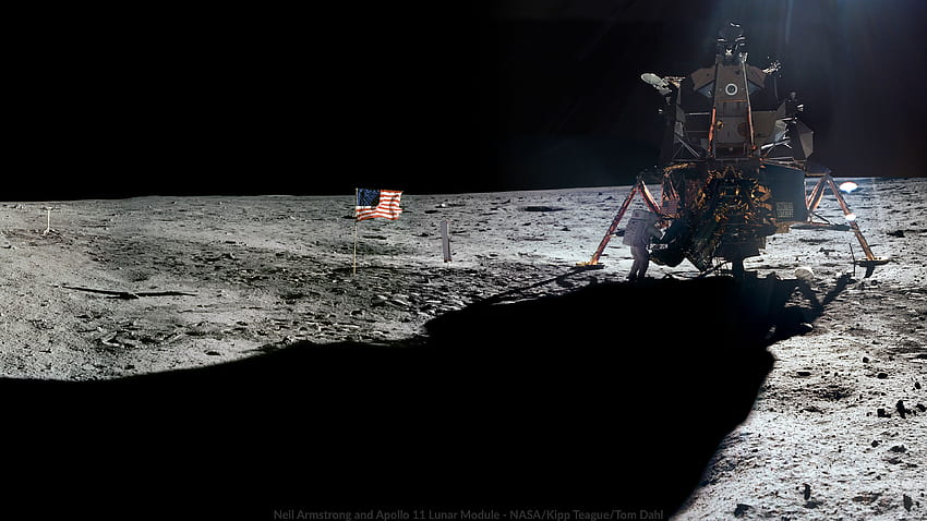 : Neil Armstrong w Apollo 11. Towarzystwo Planetarne, moduł księżycowy Tapeta HD