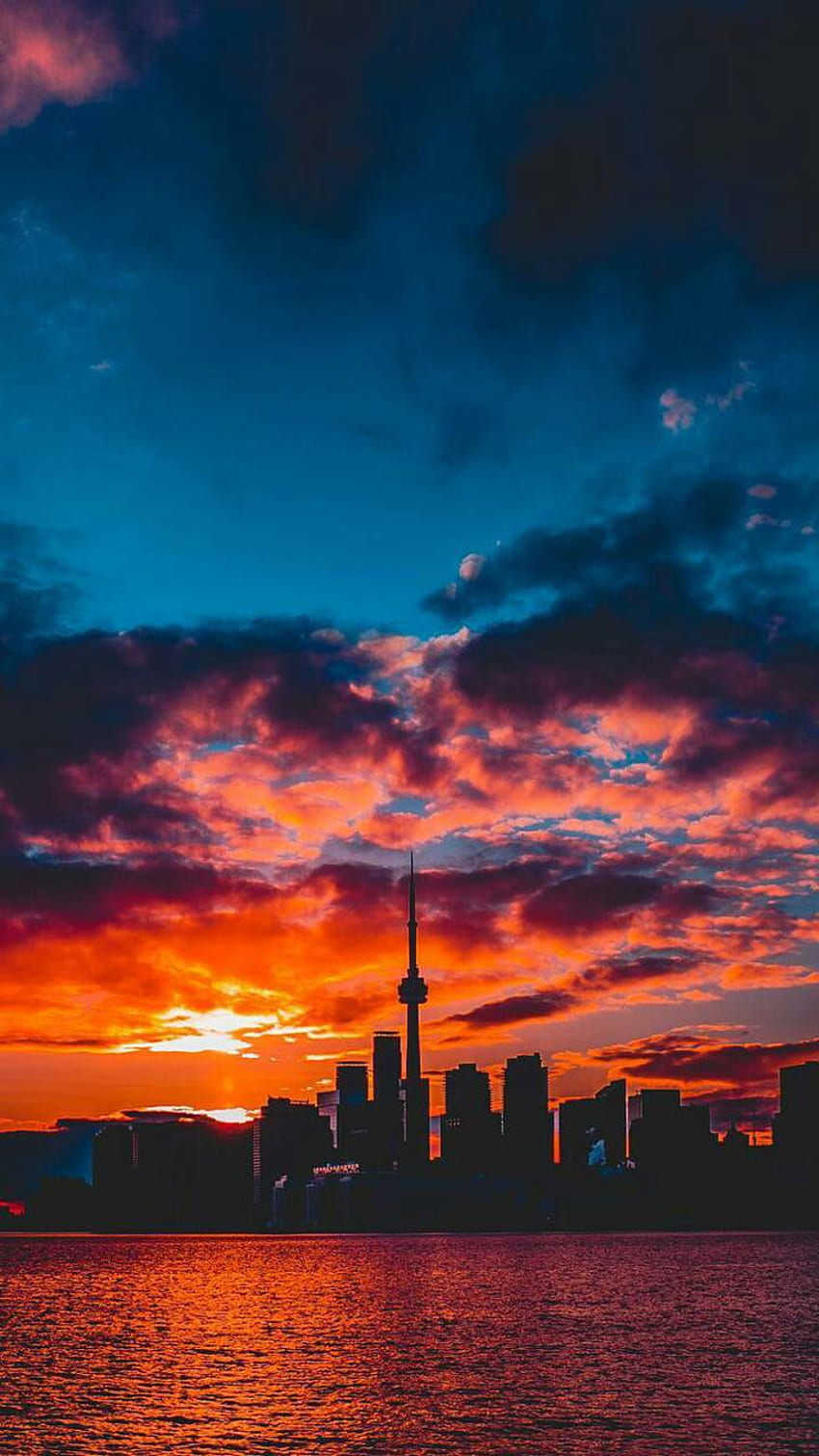 Toronto Sunset, Torento HD phone wallpaper